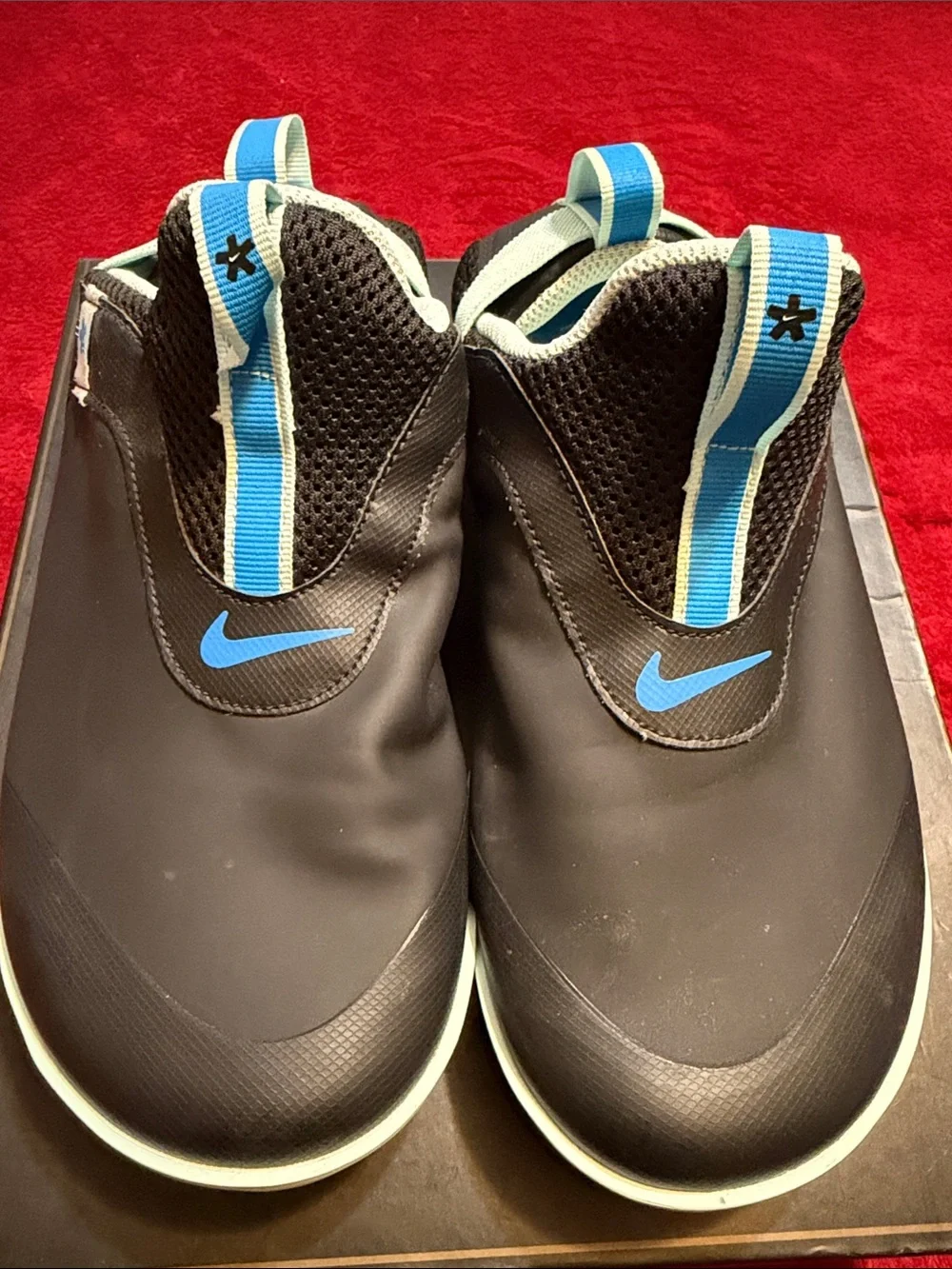 Nike Medical Black and Blue Slip-On Athletic Shoes